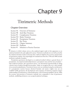 Chapter 9 Titrimetric Methods