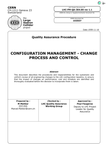 configuration management - change process and control