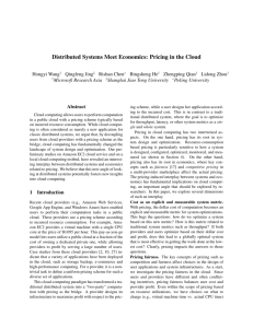 Distributed Systems Meet Economics: Pricing in the Cloud