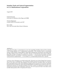 Intrafirm Trade and Vertical Fragmentation in U.S. Multinational