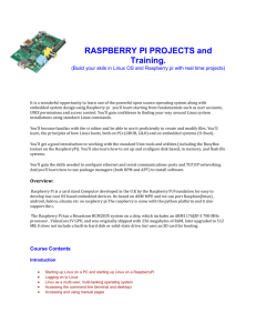 RASPBERRY PI PROJECTS and Training.