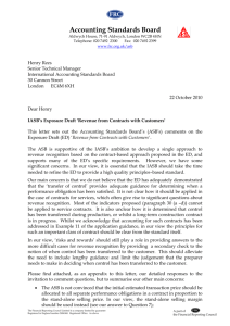 ASB Response to IASB ED - Revenue from Contracts with Customers
