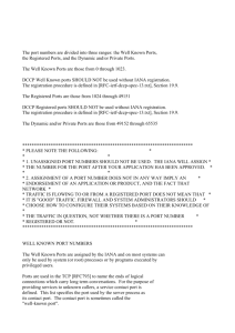 The port numbers are divided into three ranges: the Well Known