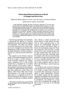 Hierarchical Retrieval Schemes in Recall of Categorized Word Lists1