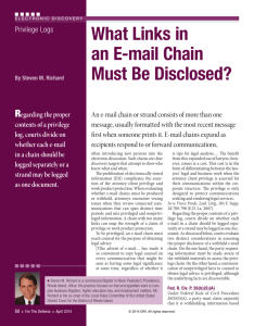 What Links in an E-mail Chain Must Be Disclosed?