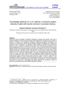 Knowledge spillovers in U.S. patents: A dynamic patent intensity