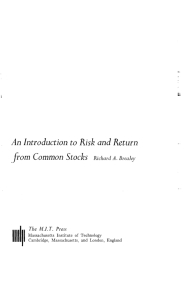 An Introduction to Risk and Return from Common Stocks.