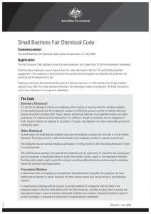 Small Business Fair Dismissal Code + Checklist