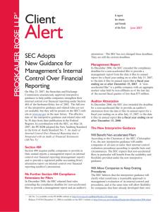 SEC Adopts New Guidance for Management's Internal Control Over