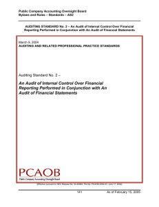 PCAOB - Auditing Standard No. 2