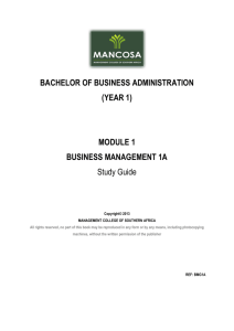 BBA1 Business Management 1A Jan 2013