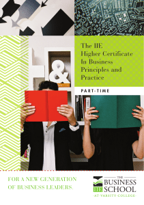 The IIE Higher Certificate In Business Principles and Practice
