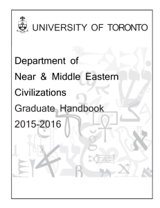 2015-2016 Graduate Handbook - Department of Near and Middle