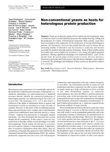 Non-conventional yeasts as hosts for heterologous protein production