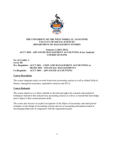 ACCT 3039 - UWI St. Augustine - The University of the West Indies