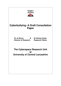Cyberbullying: A Draft Consultation Paper