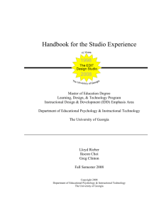 Handbook for the Studio Experience