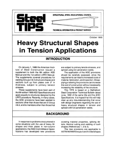 l',leavy Structural Shapes in Tension Applications INTRODUCTION
