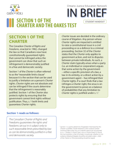 Section 1 of the Charter & the Oakes Test