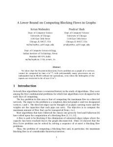 A Lower Bound on Computing Blocking Flows in Graphs