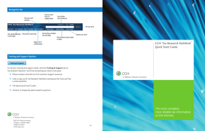 CCH® Tax Research NetWork™ Quick Start