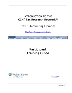 Participant Training Guide - Wolters Kluwer Law & Business | CCH