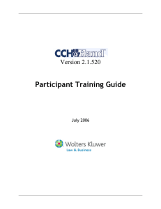 Participant Training Guide - Wolters Kluwer Law & Business | CCH