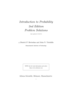 Introduction to Probability 2nd Edition Problem Solutions