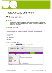 Tests, Quizzes and Pools