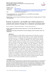 Science in practice: can health care reform projects in Central and