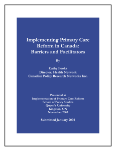 Implementing Primary Care Reform