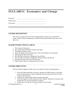 SYLLABUS: Economics and Change