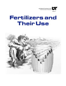 Fertilizers and Their Use - University of Tennessee Extension