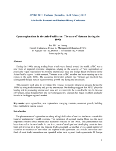 Open regionalism in the Asia-Pacific rim: The case of Vietnam