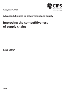 Improving the competitiveness of supply chains