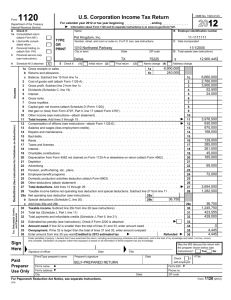 US Corporation Income Tax Return