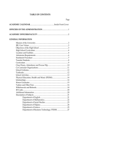 table of contents - Jose Rizal University