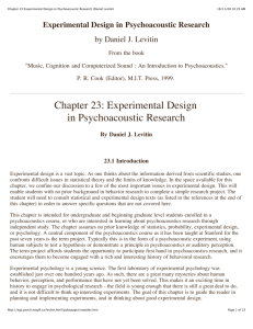 Experimental Design in Psychoacoustic Research