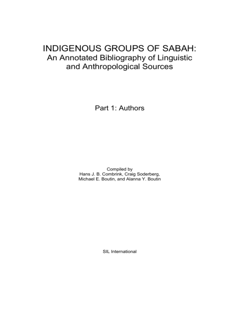 Indigenous Groups Of Sabah
