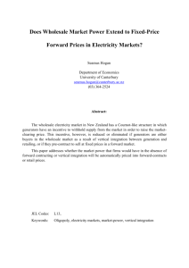 Does Wholesale Market Power Extend to Fixed