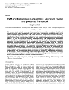 TQM and knowledge management