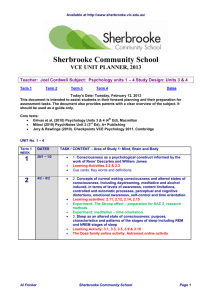 Psychology Term 2, 2014 - Sherbrooke Community School