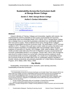 Sustainability-Across-the-Curriculum Audit at George Brown College