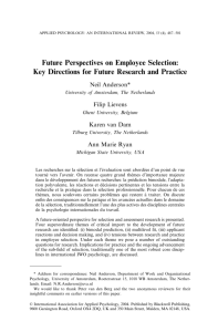 Future Perspectives on Employee Selection: Key Directions for