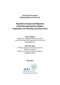 Population Change and Migration in Mumbai Metropolitan Region