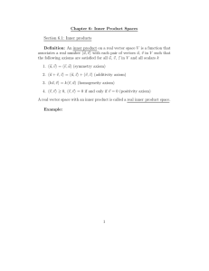 Chapter 6: Inner Product Spaces Section 6.1: Inner products