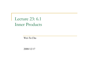 Lecture 23: 6.1 Inner Products