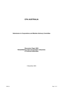 CPA Australia - Corporations and Markets Advisory Committee