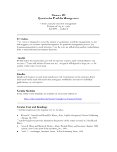 Finance 539 Quantitative Portfolio Management