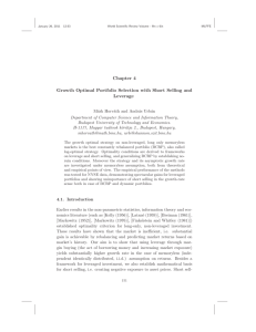 Chapter 4 Growth Optimal Portfolio Selection with Short Selling and